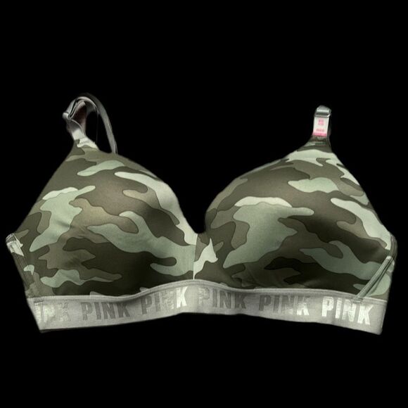 Victorias Secret Pink Wear Everywhere Wireless lightly lined Camouflage bra 36DD - Picture 7 of 10